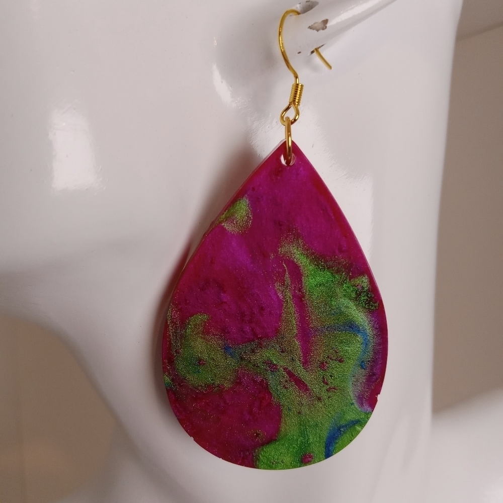 Colorful Teardrop Earrings - Picture 5 of 7
